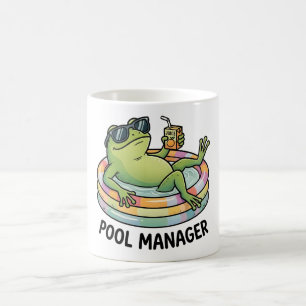 Taza De Café Administrador de Piscina Rana Divertida Verano Car