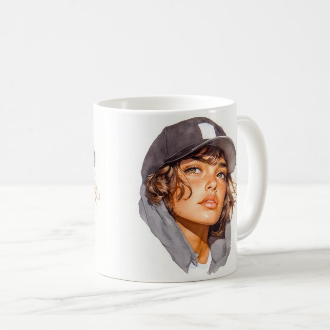 Taza De Café Adolescente Urbana (Anverso derecho)