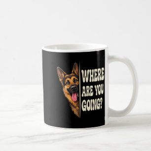 Taza De Café Adónde vas Amante del perro pastor alemán divertid