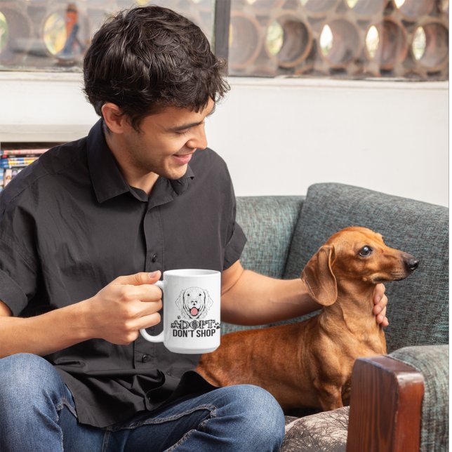 Taza De Café Adopta a no comprar perro de rescate sin hogar (Subido por el creador)
