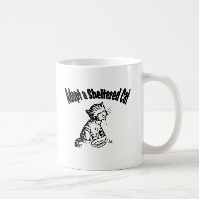 Taza De Café Adopta un gato protegido (Derecha)