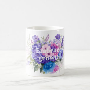Taza De Café Adoptar el crecimiento de la flor silvestre románt