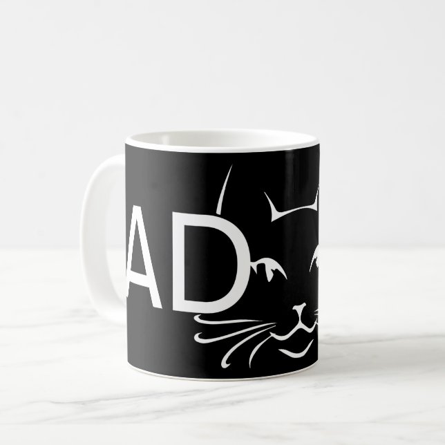 Taza De Café Adoptar el gato blanco (Anverso izquierdo)