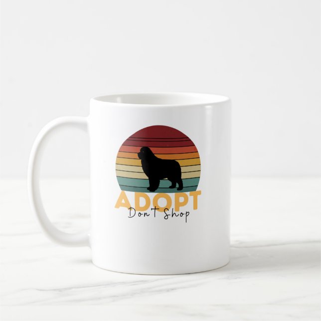 Taza De Café Adoptar no comprar peluca de perro nueva - regalo  (Izquierda)