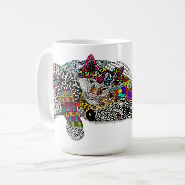 Taza De Café Adoptar no comprar perro y gato (Anverso izquierdo)