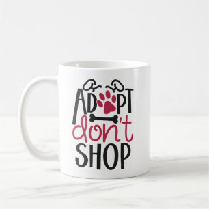 Taza De Café Adoptar no comprar salvar la conciencia de rescate