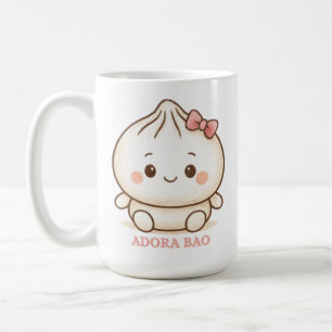 Taza De Café Adora Bao Ilustración de Bao Bun Rosa Adorable