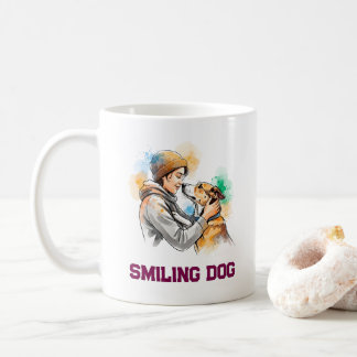 Taza De Café Adorable acuarela Perro Lover Mejores Amigos