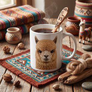 Taza De Café Adorable Alpaca Esponjoso Animal