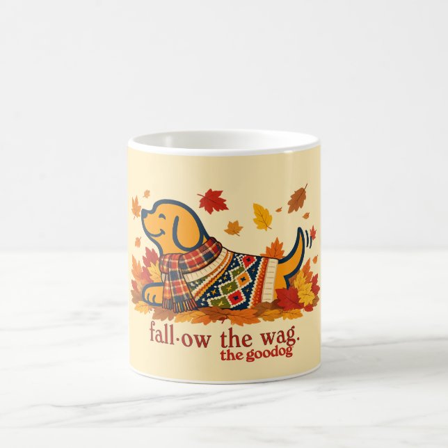 Taza De Café Adorable Amante de Perros de Otoño (Centro)