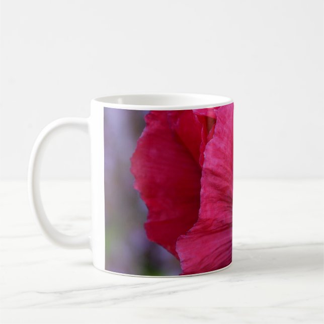 Taza De Café Adorable amapola rosa y morada (Izquierda)
