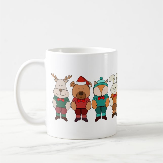 Taza De Café Adorable animals ready for winter (Izquierda)