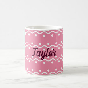 Taza De Café Adorable arte rosa y blanco