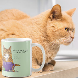 Taza De Café Adorable Atigrado Naranja Día del Padre Púrpura Ve