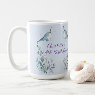 Taza De Café Adorable Ballena Narval Gorda Pez Patrón Sin Costu