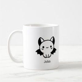 Taza De Café Adorable Bat Buddy - Arte de guardería Minimalista