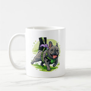 Taza De Café Adorable Bulldog Francés Caminando en el Parque