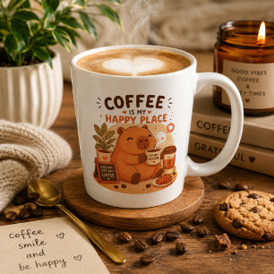 Taza de café adorable capybara Latte para amante