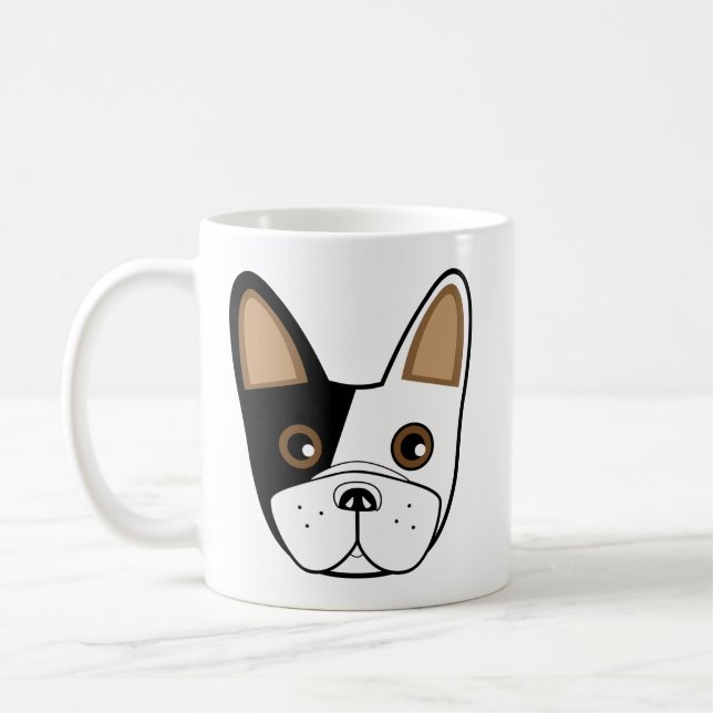 Taza De Café Adorable cara de Bulldog francés (Izquierda)