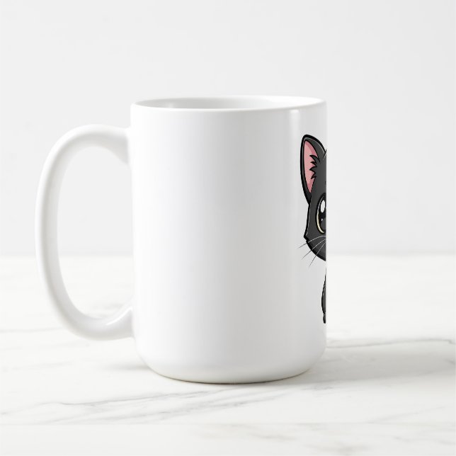 Taza De Café Adorable Cartoon Black Cat (Izquierda)