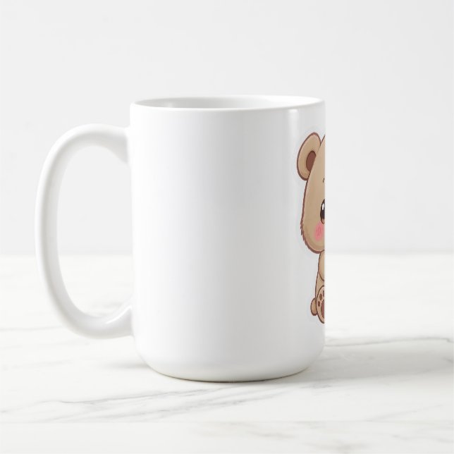 Taza De Café Adorable Chibi Bear with Heart  (Izquierda)
