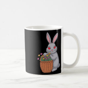 Taza De Café Adorable Conejo De Pascua Con Flor