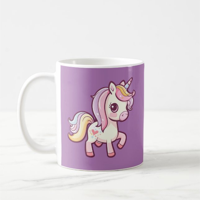 Taza De Café Adorable Cute Pastel Unicorn (Izquierda)