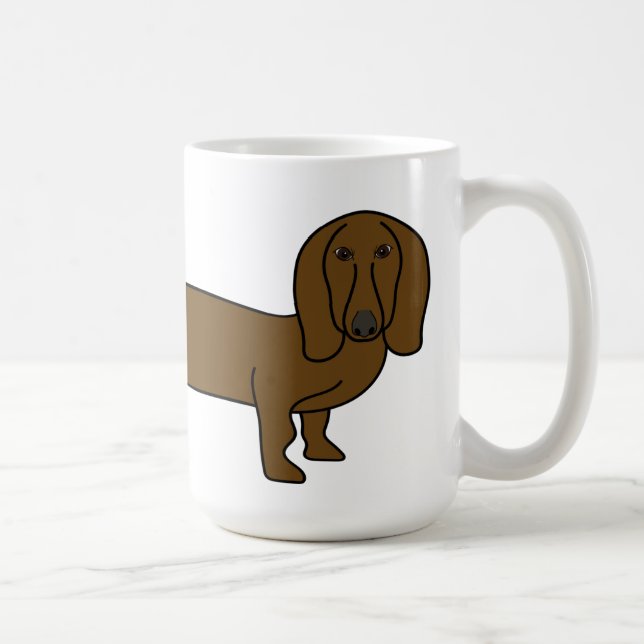 Taza De Café Adorable Dachshund Coffee Mug (Derecha)
