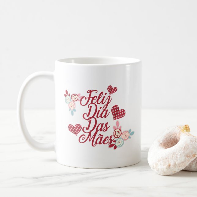 Taza de café adorable del diámetro Das Mães el | (Con donut)