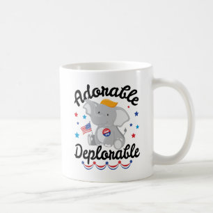 Taza De Café Adorable elefante deplorable Trump 2016