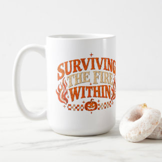 Taza De Café Adorable estilo de bordado de otoño, calabaza de o