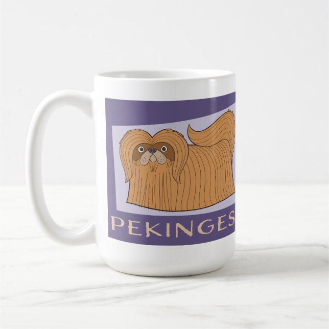 Taza De Café Adorable estilo Personalizado Perro Pekingese (Izquierda)
