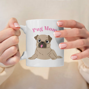 Taza De Café Adorable foto de Personalizado de Ilustracion Pug