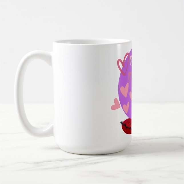 Taza De Café Adorable frienchie puppy with hearts  (Izquierda)