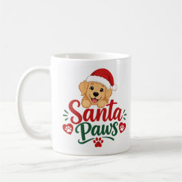 Taza De Café Adorable Golden Retriever Santa Patas Cachorro Nav