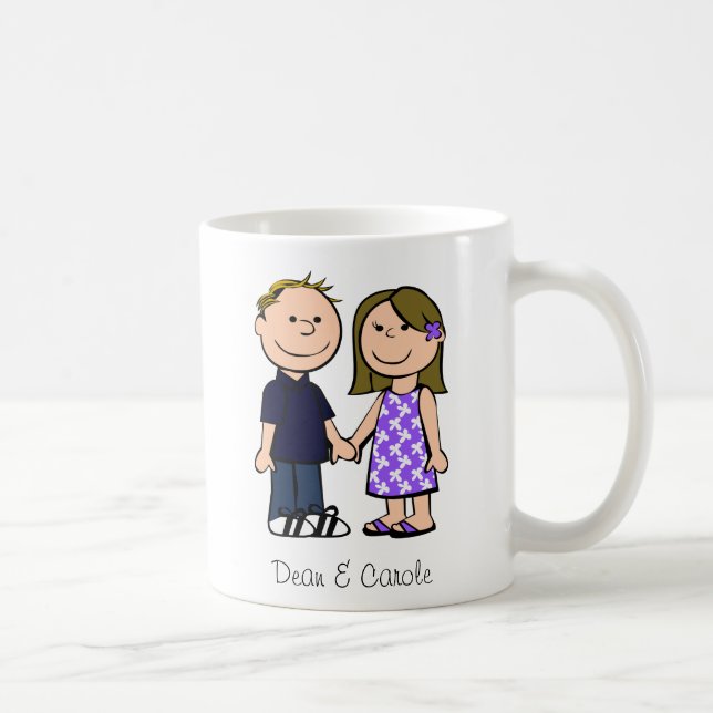 Taza De Café Adorable He & She (Derecha)