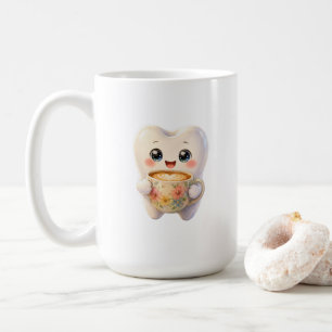Taza de café adorable kawaii diente dental – Denti