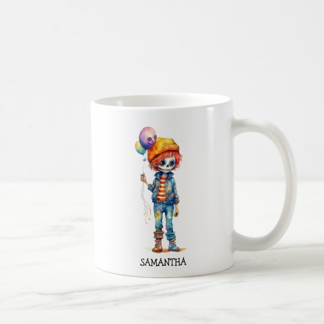 Taza De Café Adorable Kid Zombie - Cute Halloween (2) (Derecha)