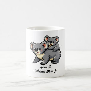Taza De Café Adorable Koala Mamá y Joey