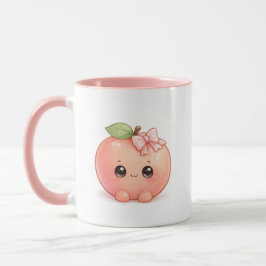 Taza de café adorable melocotón Kawaii