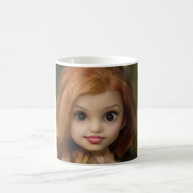 Taza De Café Adorable modelo de muñeca pelirroja (Centro)