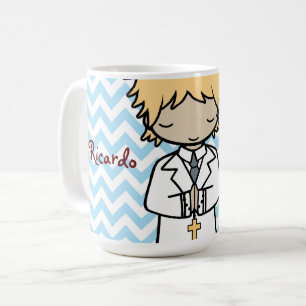 Taza De Café Adorable niño rubio de la Santa Comunión