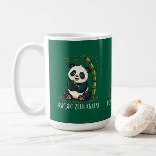 Taza De Café Adorable Panda Abrazando Bambú Lindo Dibujo Animad