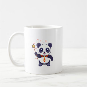 Taza De Café adorable panda con corbata naranja-amarilla