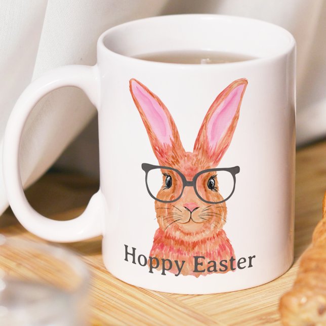 Taza De Café Adorable pascua rosa pascua Bunny Mug (Cute Hoppy Easter Pink Easter Bunny Mug
)