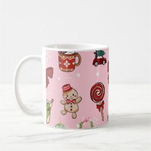 Taza De Café Adorable patrón de Navidad de dulces y cacao