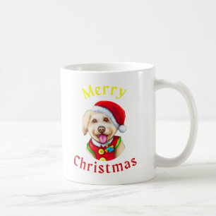 Taza De Café Adorable Pequeño Santa Cachorro Feliz Navidad