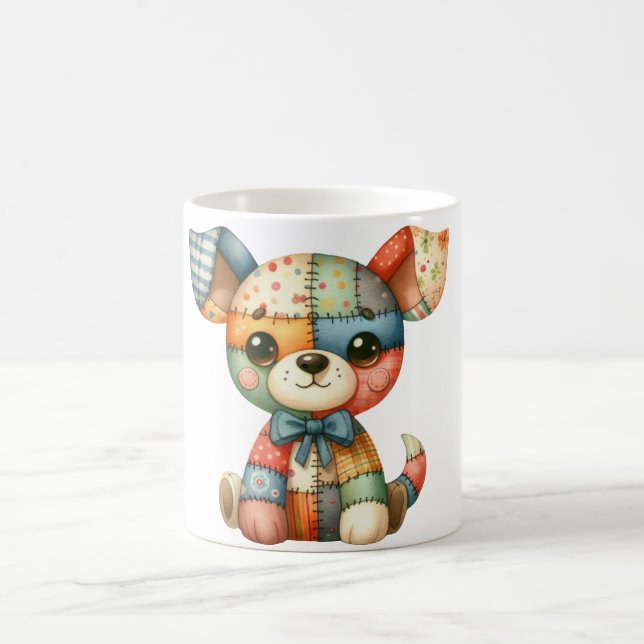 Taza De Café Adorable perro de arte digital número 5 (Centro)