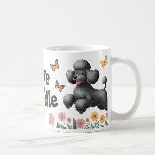 Taza De Café Adorable Poodle Lover Design con girasoles