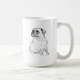 Taza De Café Adorable Pug Elegante Diseño